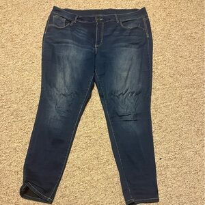Dark Blue Denim Jeans Super Stretchy 22W